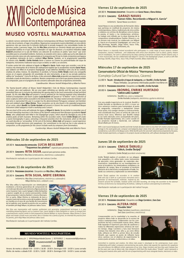 2025 _ XXVII Ciclo Musica Contemporanea _ Programa